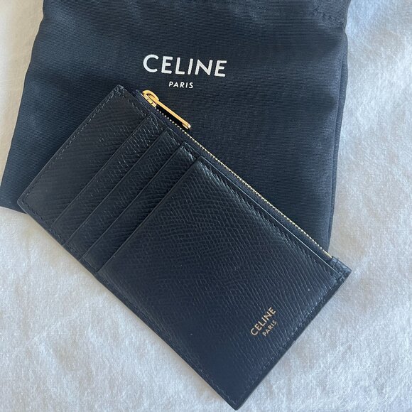 Celine - Zipped Compact Card Holder - Black - Picture 1 of 4